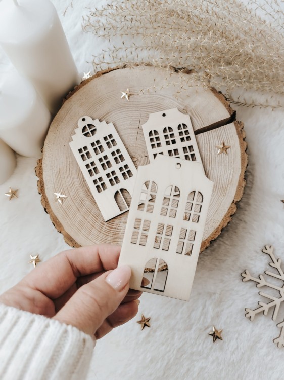 Drewniane KAMIENICZKI - 2 szt.