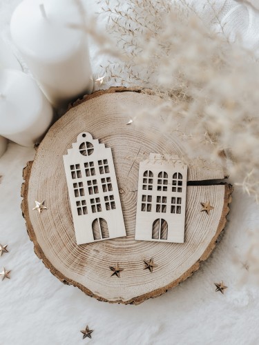 Drewniane KAMIENICZKI - 2 szt.