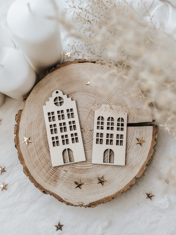 Drewniane KAMIENICZKI - 2 szt.