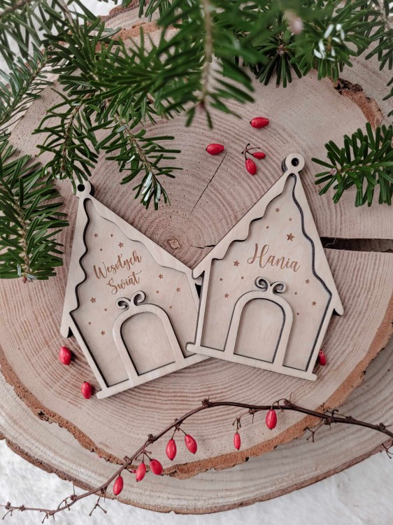 Zawieszka CHATKA Z PIERNIKA na choinkę
