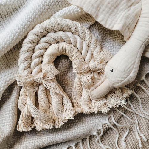 Tęcza BOHOHO z rafią i koronką