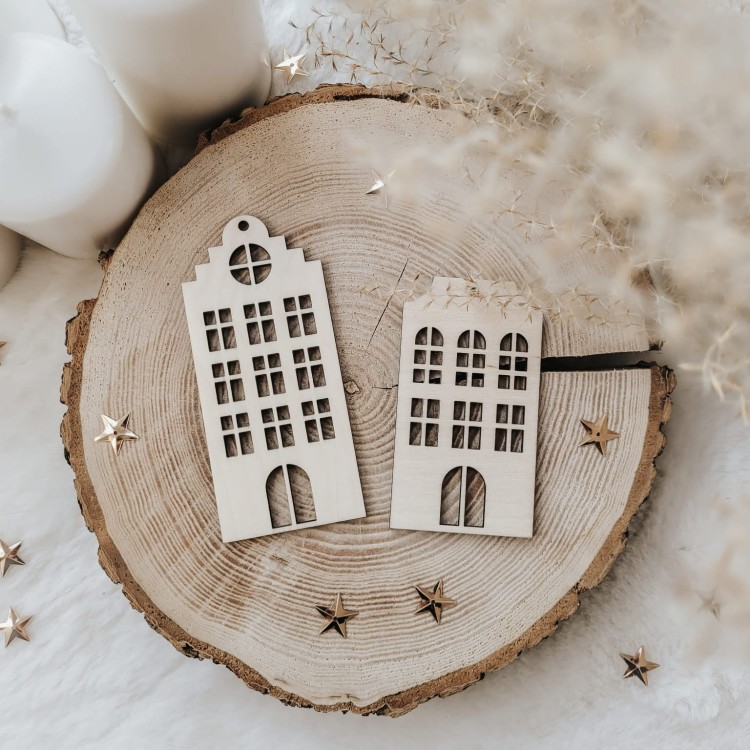 Drewniane KAMIENICZKI - 2 szt.