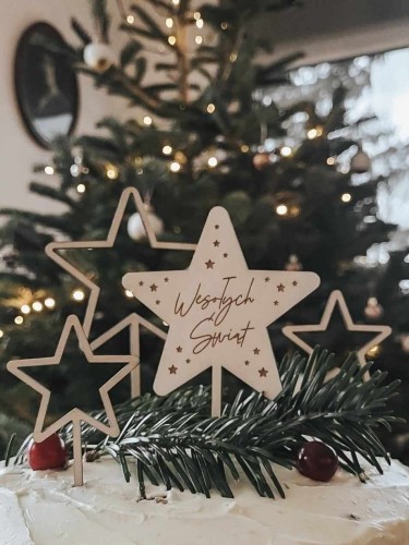 Zestaw Świątecznych topperów gwiazdek