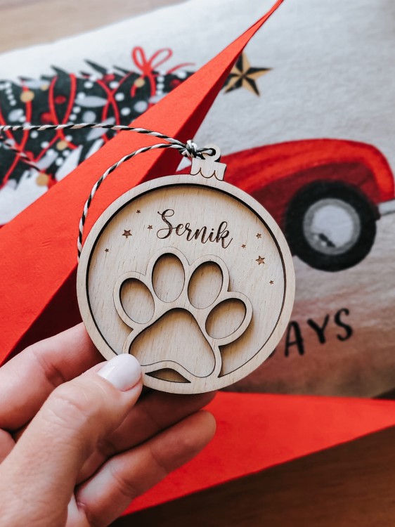 Zawieszka bombka z ŁAPKĄ