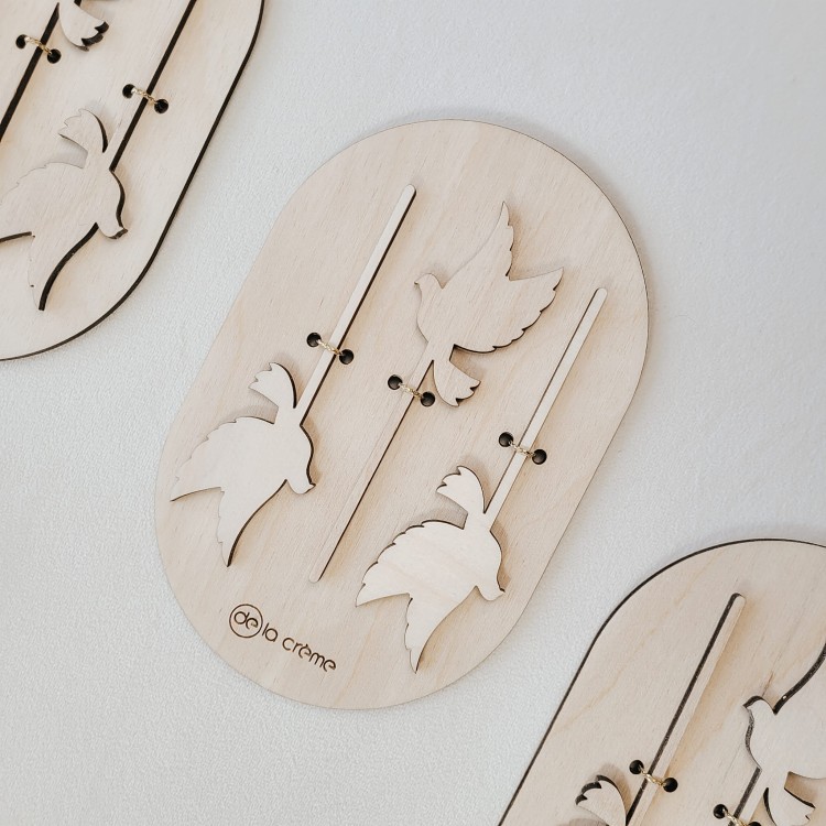 ZESTAW 3 mini topperków gołąbków na komunię świętą