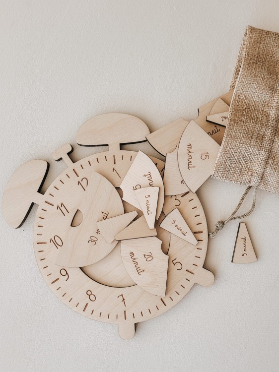 Drewniany ZEGAR edukacyjny