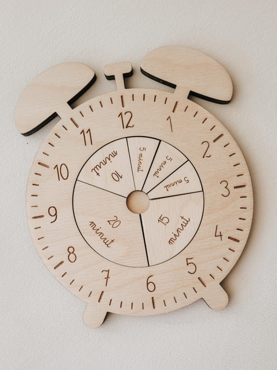 Drewniany ZEGAR edukacyjny