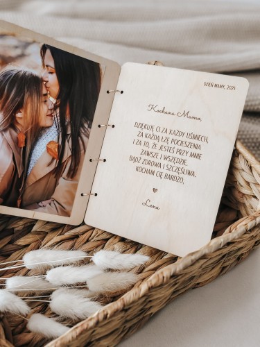 M JAK MAMA personalizowana drewniana kartka