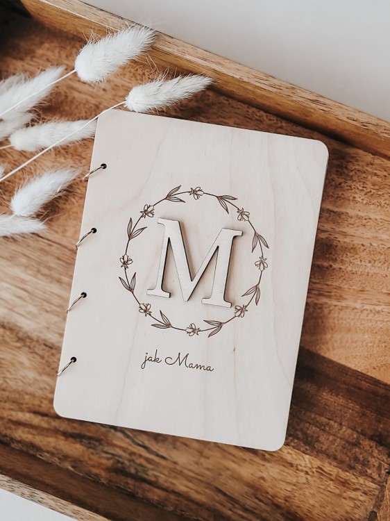 M JAK MAMA personalizowana drewniana kartka