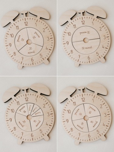 Drewniany ZEGAR edukacyjny