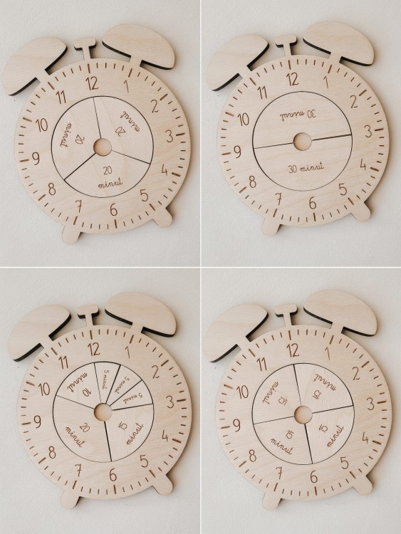 Drewniany ZEGAR edukacyjny