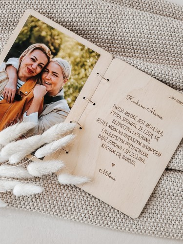 D JAK DZIĘKUJĘ personalizowana drewniana kartka