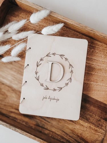 D JAK DZIĘKUJĘ personalizowana drewniana kartka