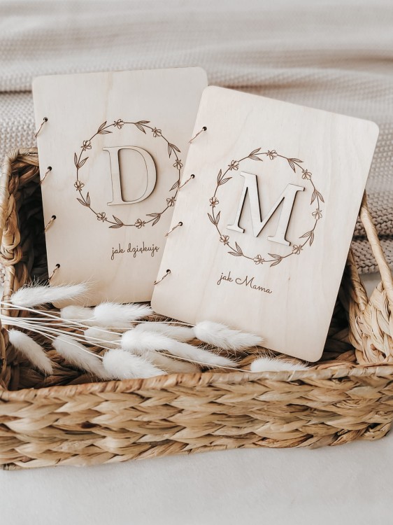 D JAK DZIĘKUJĘ personalizowana drewniana kartka