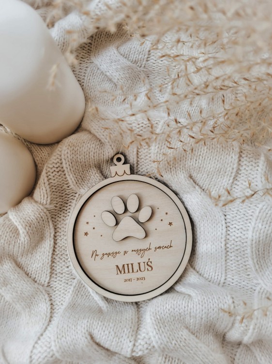 Bombka z łapką - in memoriam, wzór 2