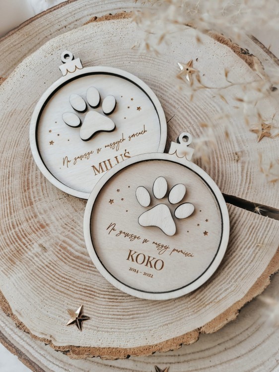 Bombka z łapką - in memoriam, wzór 2