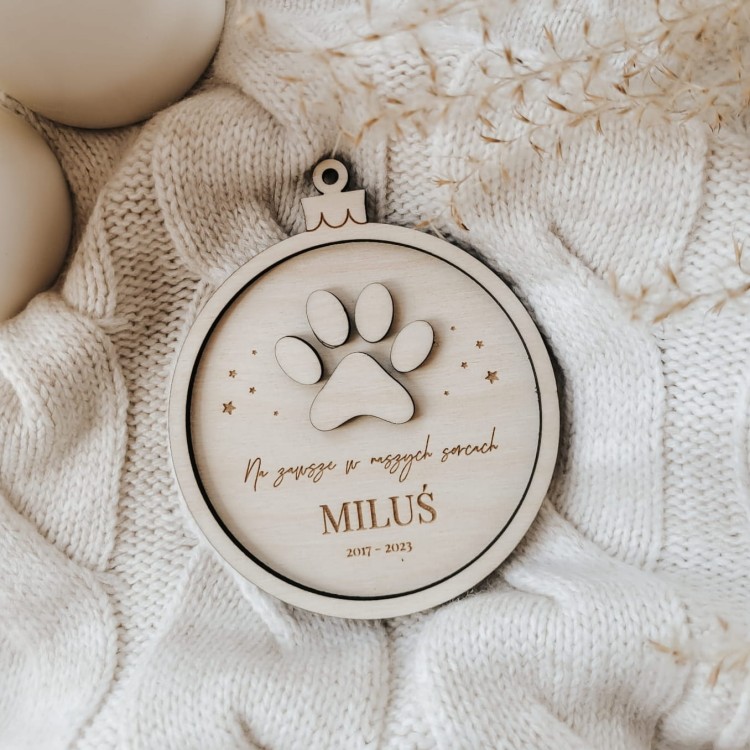 Bombka z łapką - in memoriam, wzór 2