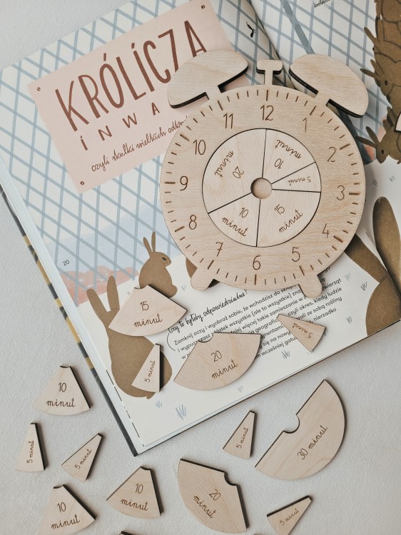 Drewniany ZEGAR edukacyjny