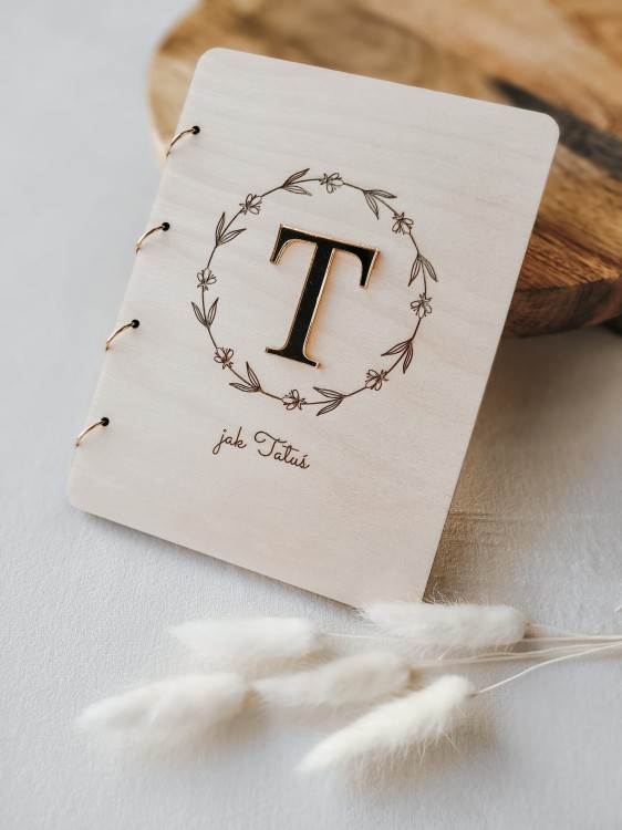 T jak TATA personalizowana drewniana kartka