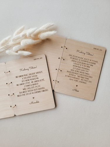 T jak TATA personalizowana drewniana kartka