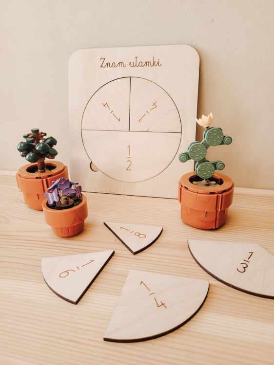 Drewniana układanka edukacyjna ZNAM UŁAMKI