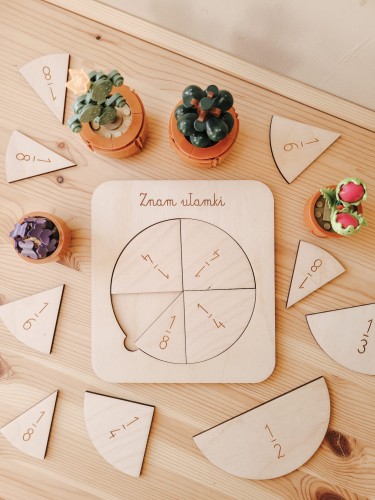 Drewniana układanka edukacyjna ZNAM UŁAMKI