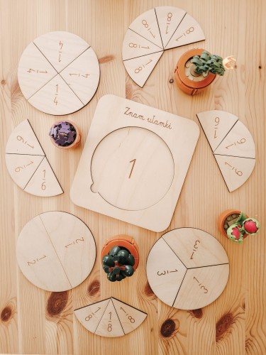 Drewniana układanka edukacyjna ZNAM UŁAMKI