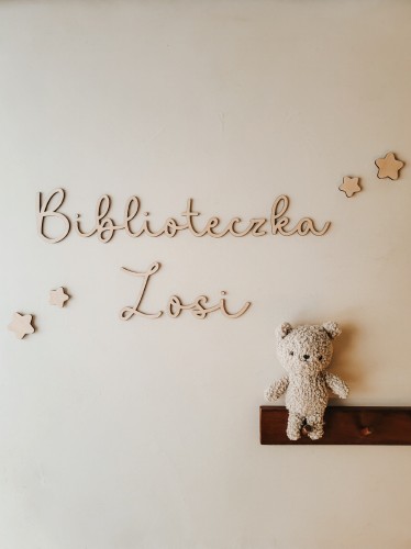 BIBLIOTECZKA napis na ścianę