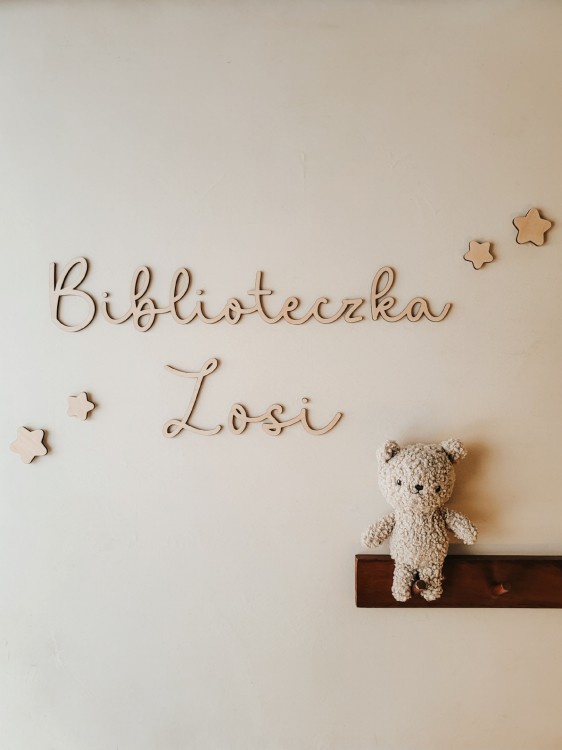 BIBLIOTECZKA napis na ścianę
