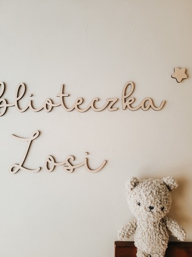 BIBLIOTECZKA napis na ścianę