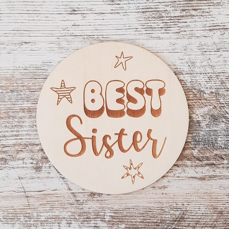 BEST SISTER plakietka do zdjęć