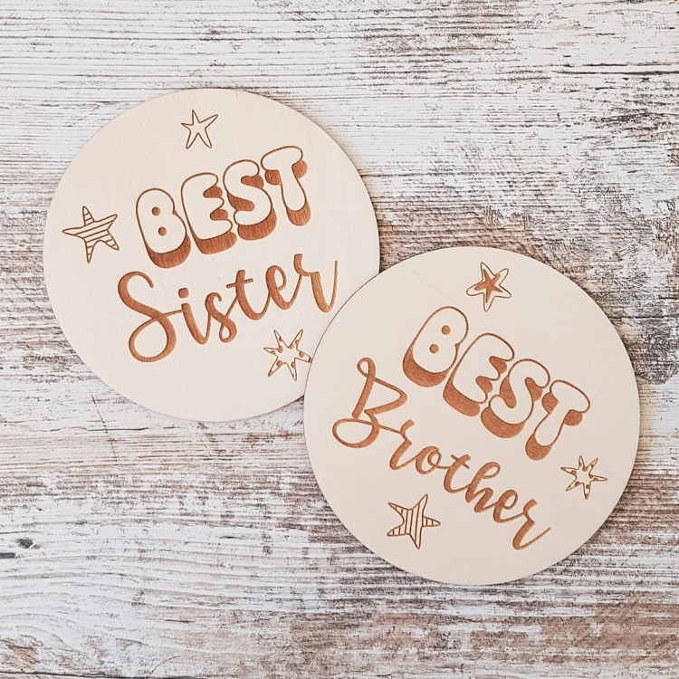 BEST SISTER plakietka do zdjęć