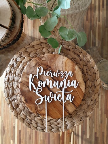 PIERWSZA KOMUNIA ŚWIĘTA topper na tort