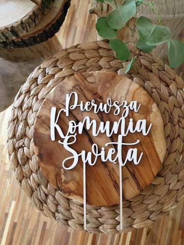 PIERWSZA KOMUNIA ŚWIĘTA topper na tort
