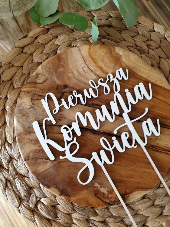 PIERWSZA KOMUNIA ŚWIĘTA topper na tort